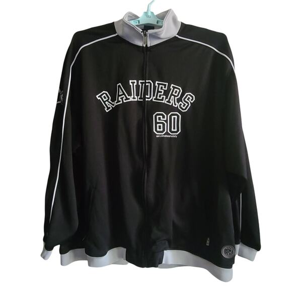 NFL x REEBOK Oakland Raiders Logo Grid Iron‎ Classic Retro 60th Ann Jacket 2XL - Picture 1 of 13